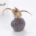 handmade cat ball feather plush pet cat toy